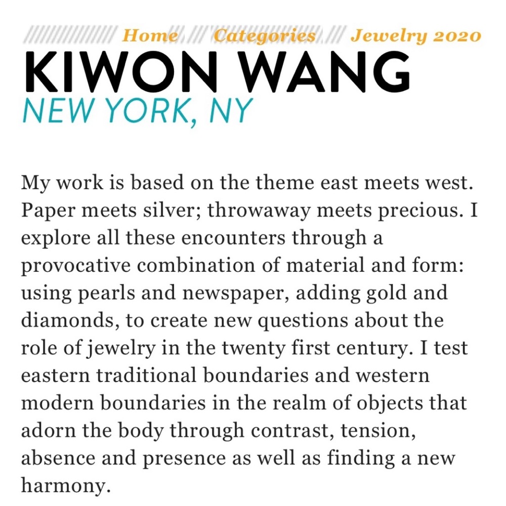 Vintage Kiwon Wang Silver Pearl and Paper necklace NYC - Picture 15 of 16